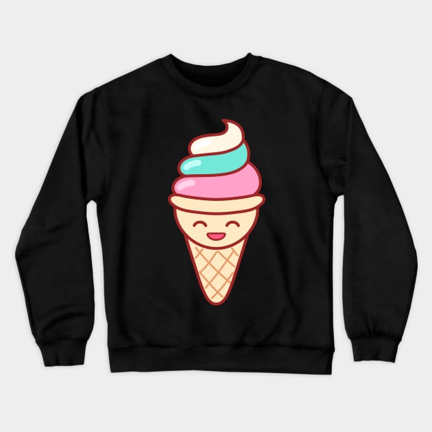 Whip Ice Cream Emoji Minimal Crewneck Sweatshirt by lightsonfire